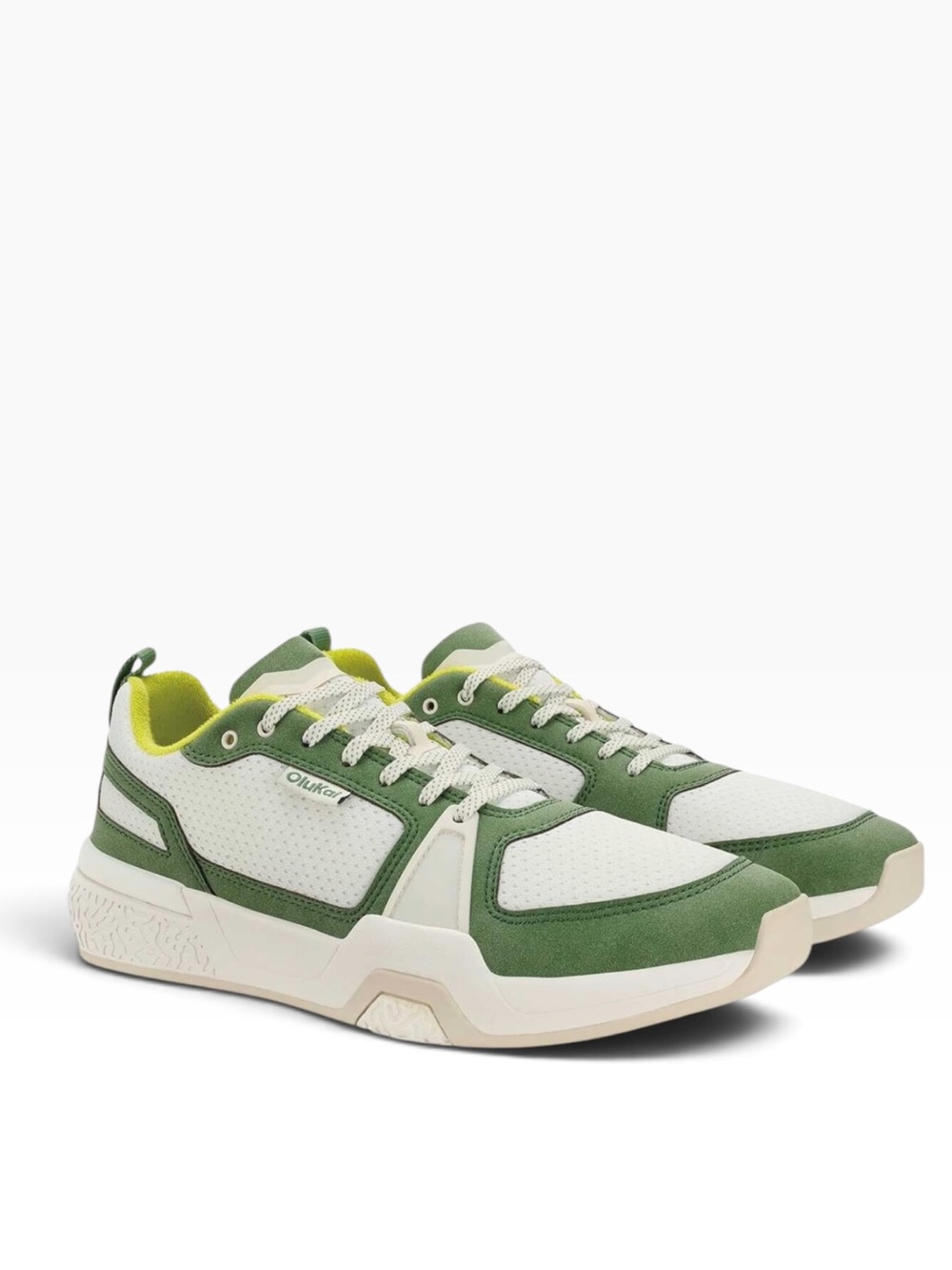 NEW OluKai Anau Men's Court Sneakers White Green Size 11